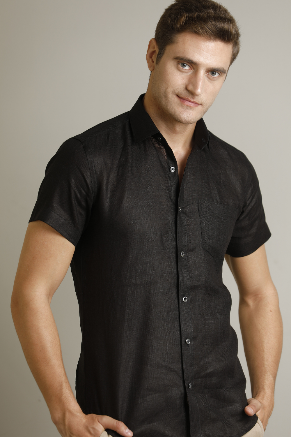 The Dark Knight | Premium Black Linen Shirt
