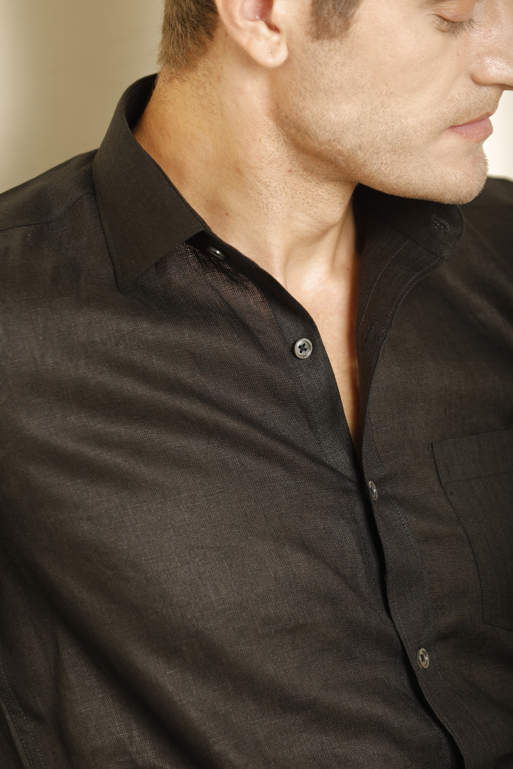 The Dark Knight | Premium Black Linen Shirt