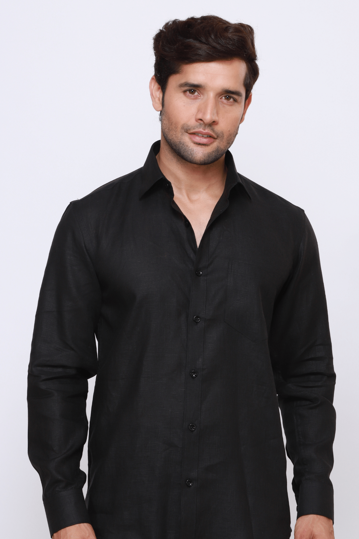 The Dark Knight | Premium Black Linen Shirt