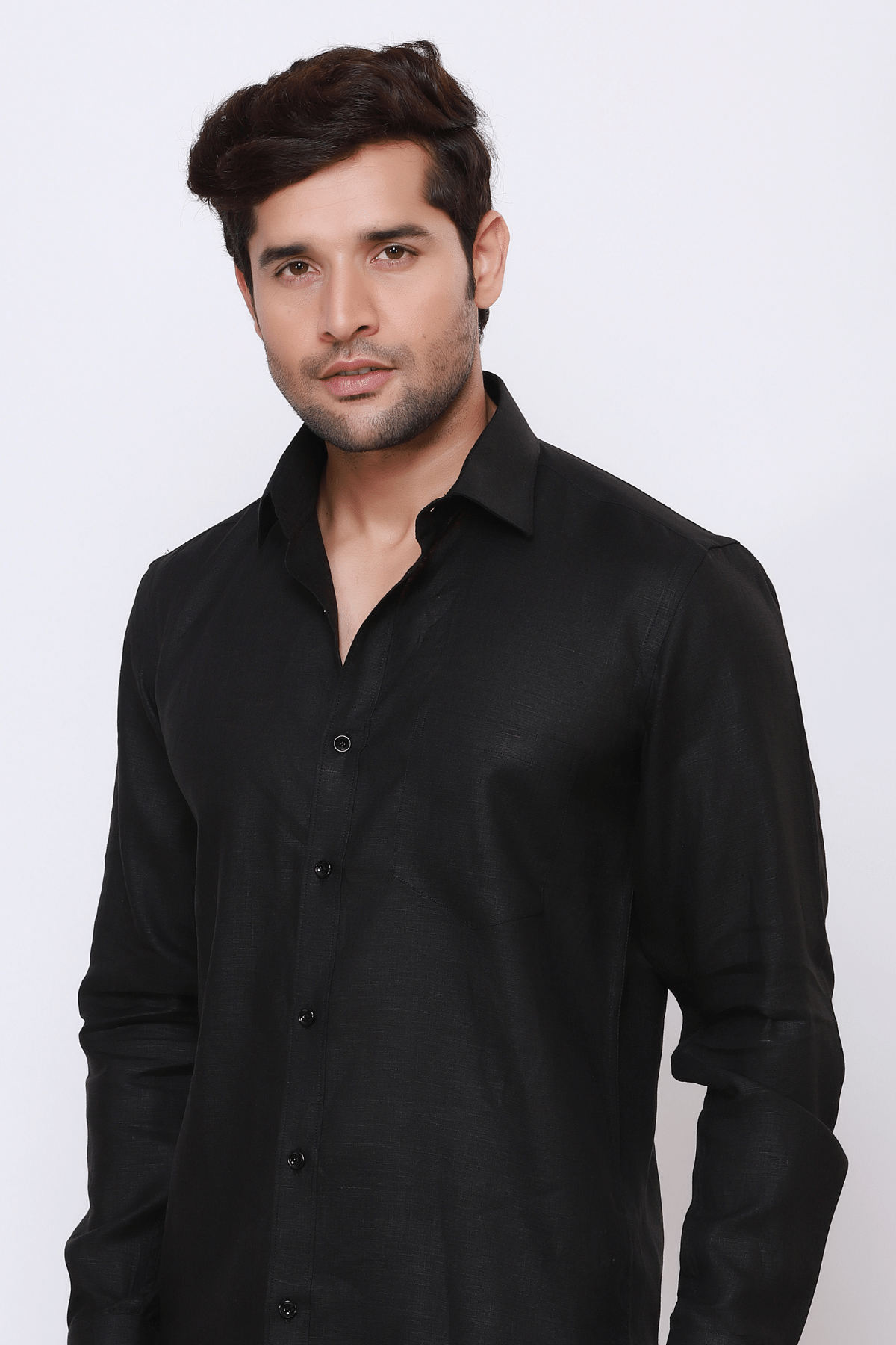 The Dark Knight | Premium Black Linen Shirt