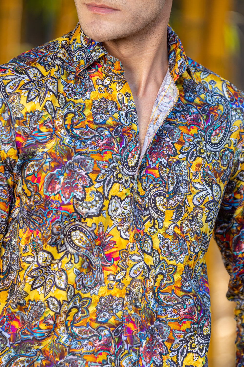Short Sleeve Button Down Shirt - Best Men's Printed Dress Shirts - Slim Fit Dress Shirt