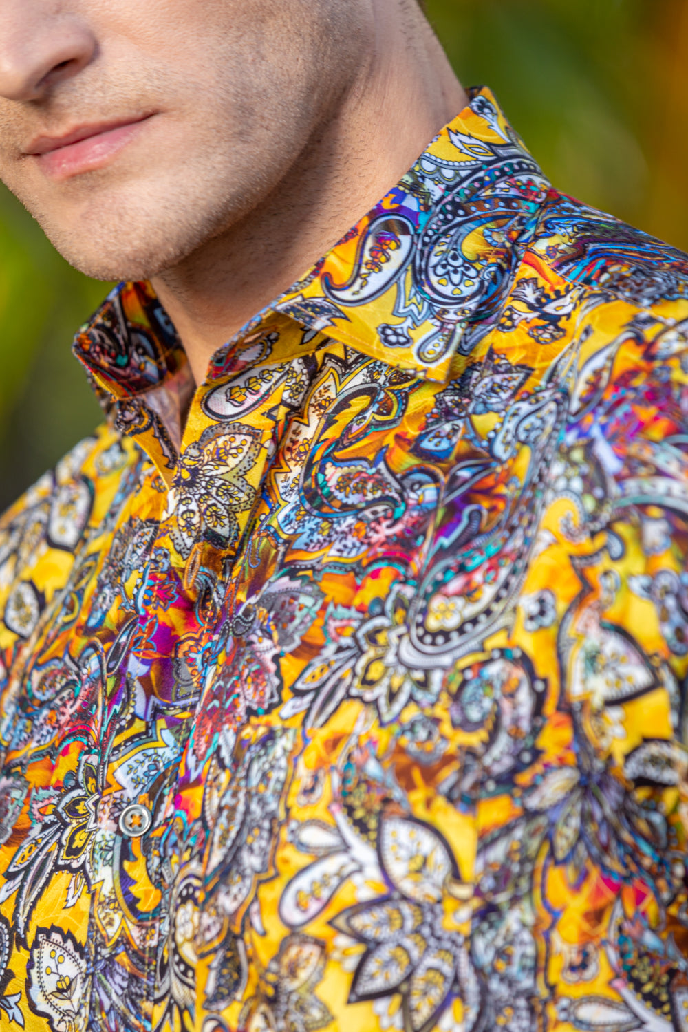 Short Sleeve Button Down Shirt - Best Men's Printed Dress Shirts - Slim Fit Dress Shirt