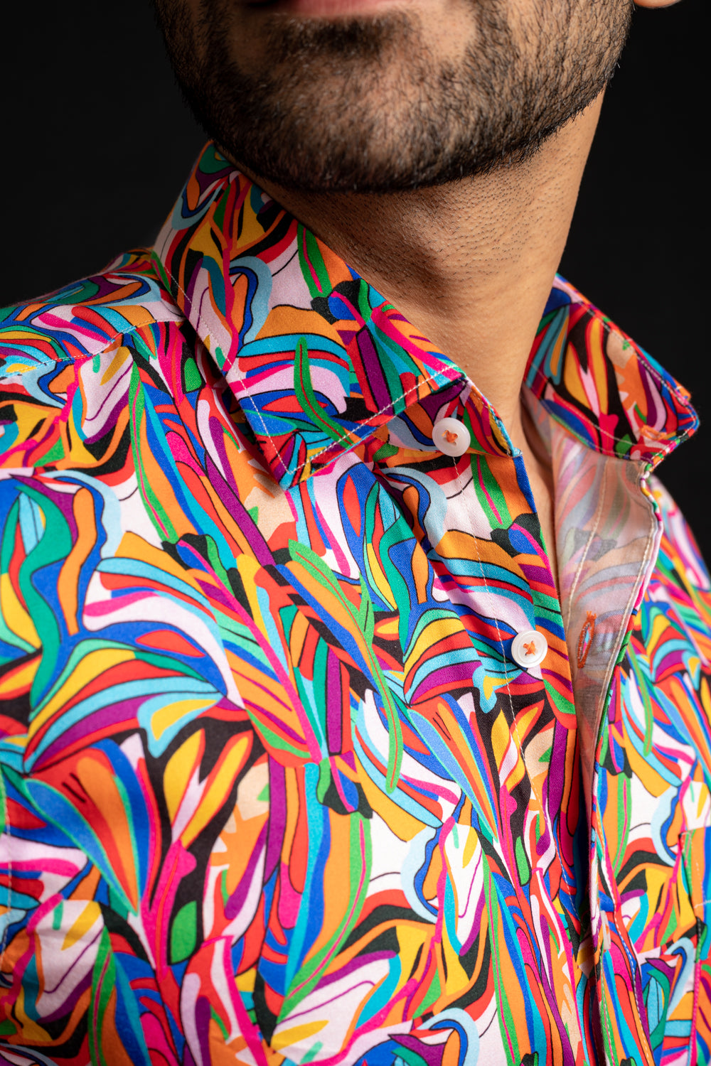 Long Sleeve Button Down Shirt - Best Men's Printed Dress Shirts - Slim Fit Dress Shirt