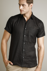 The Dark Knight | Premium Black Linen Shirt