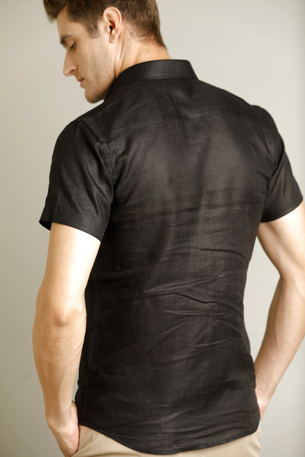 The Dark Knight | Premium Black Linen Shirt