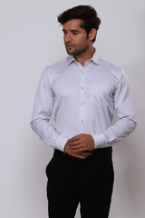 Chocolate Fever | Men's Full Sleeve Office Wear Brown Strip Dress Shirt
