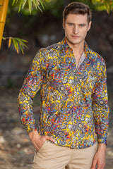 Short Sleeve Button Down Shirt - Best Men's Printed Dress Shirts - Slim Fit Dress Shirt