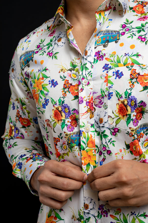  Long Sleeve Button Down Shirt - Best Men's Printed Dress Shirts - Slim Fit Dress Shirt